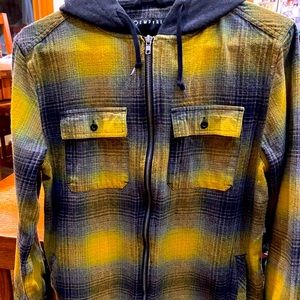 Lightweight zip up hooded flannel